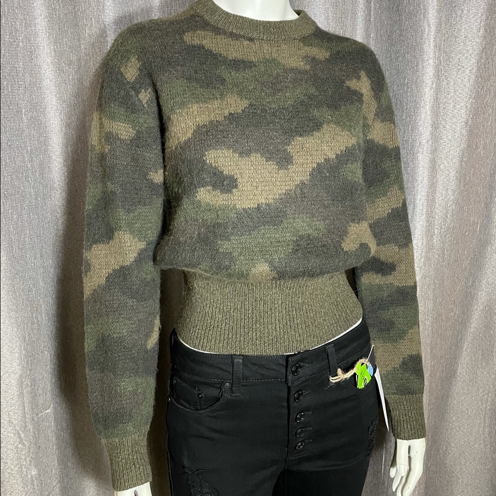 Polo Ralph Lauren Camouflage Print Crew Neck Wool Sweater XS - Picture 7 of 15